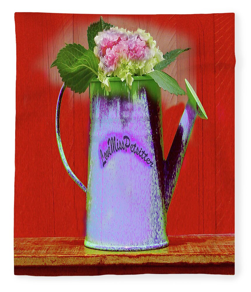 Art Fleece Blanket featuring the digital art Floral Art 375 by Miss Pet Sitter