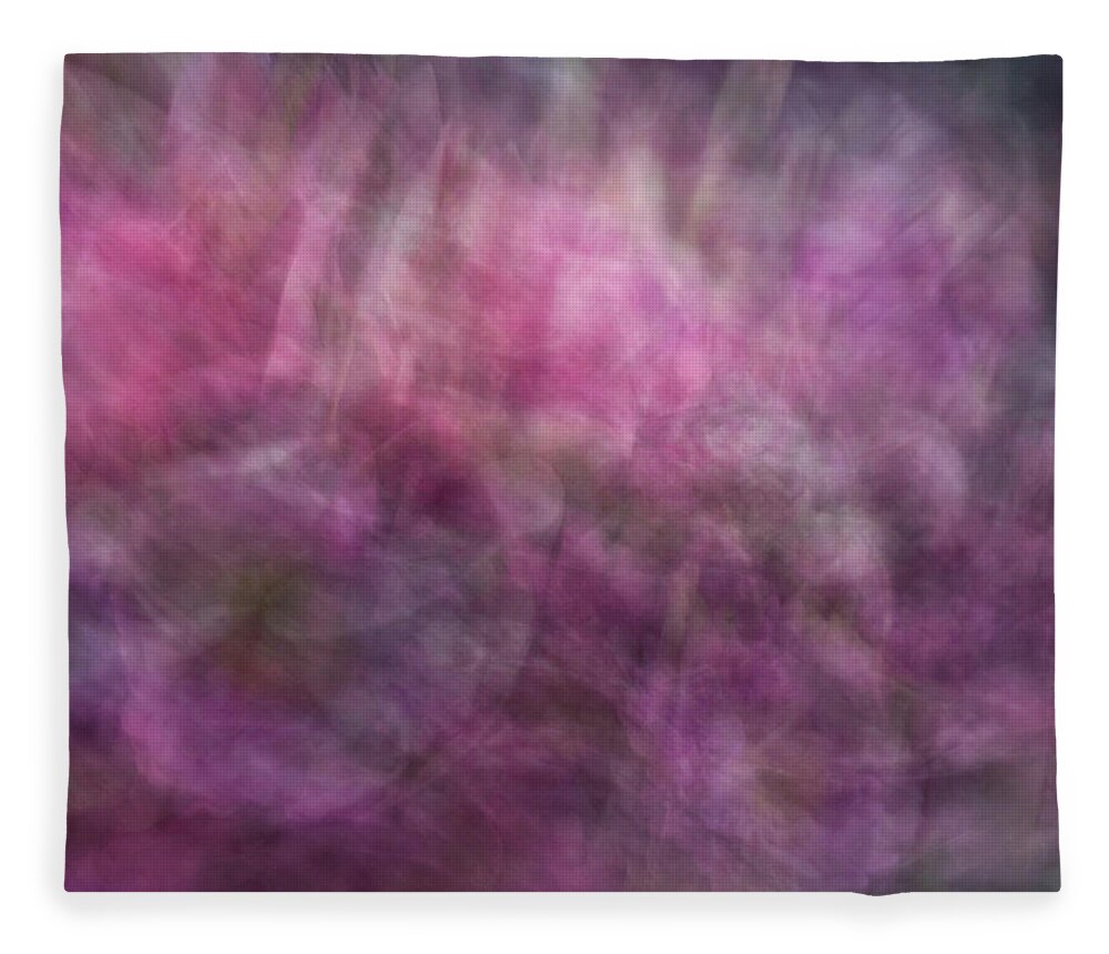 Abstract Fleece Blanket featuring the photograph Floral like abstract background of pinks, purples and green patterned artwork by Teri Virbickis