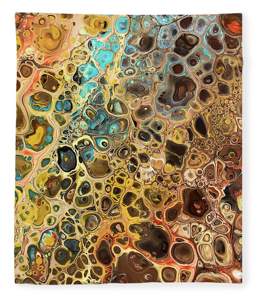 Abstract Fleece Blanket featuring the painting Fluid 113 by Art by Gabriele
