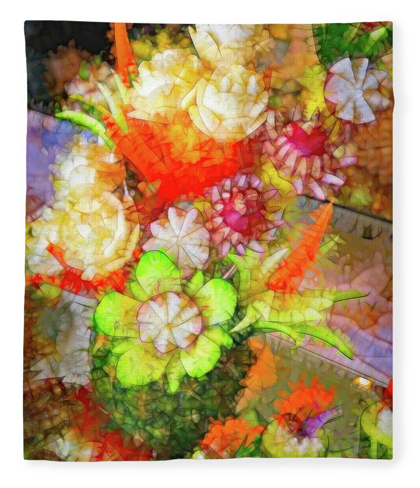 Abstract Fleece Blanket featuring the photograph Food Carving Abstraction by Sue Melvin