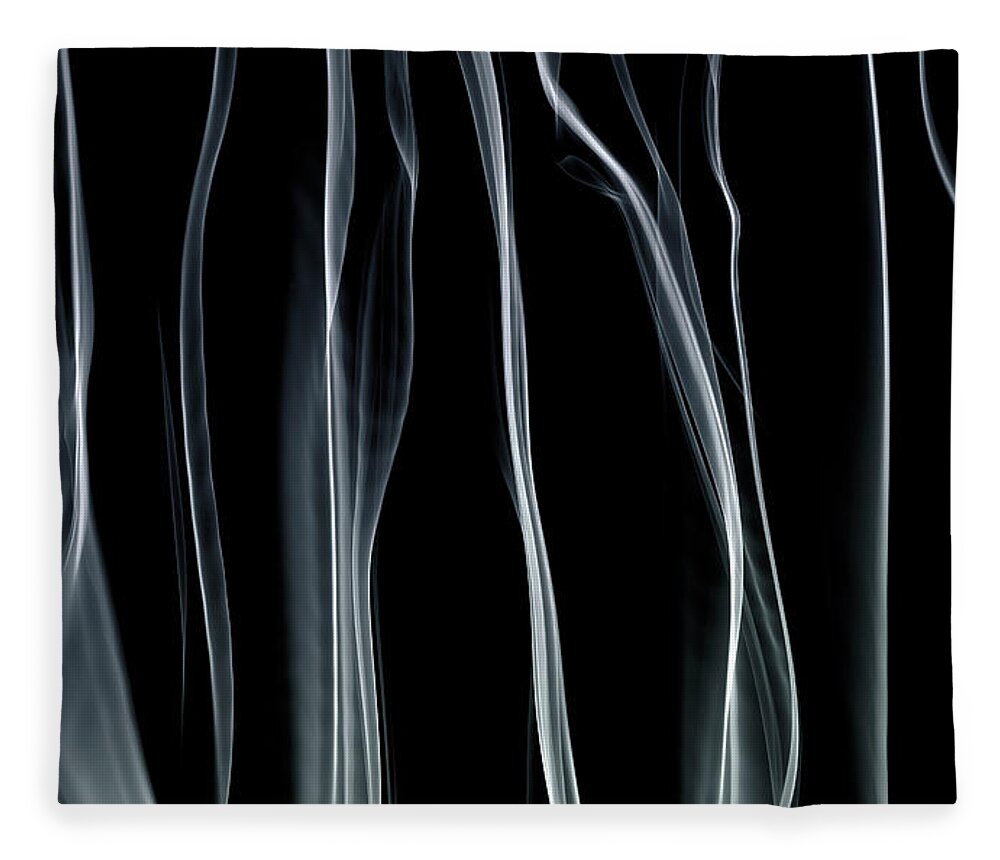 Moving Up Fleece Blanket featuring the photograph Forest Of Gray Plumes Of Smoke by Anthony Bradshaw