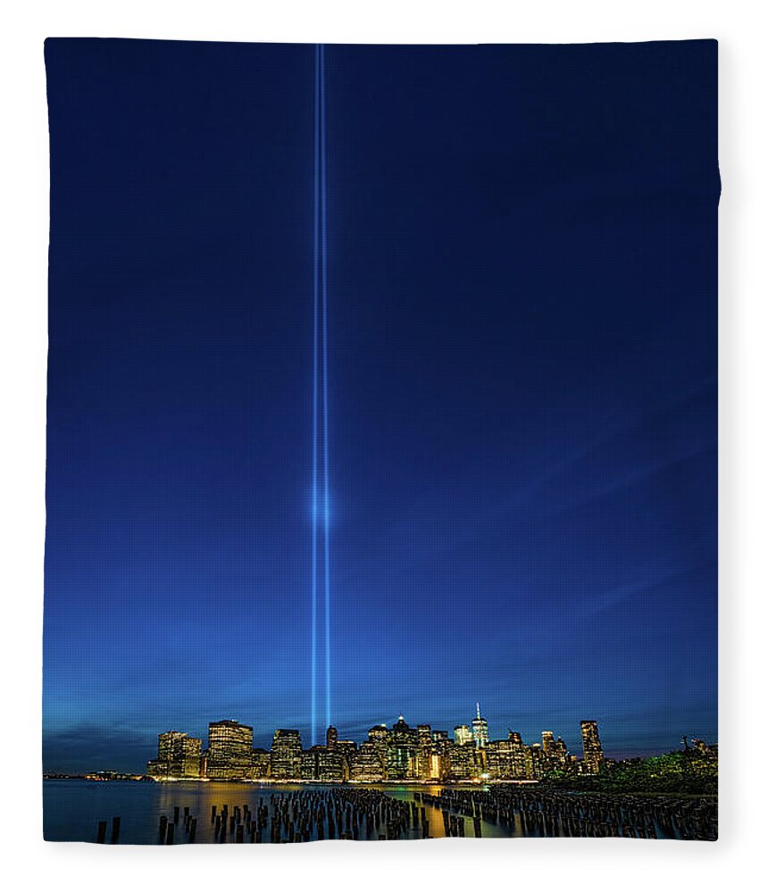 Tribute Lights Fleece Blanket featuring the photograph Four Miles Of Light by Chris Lord