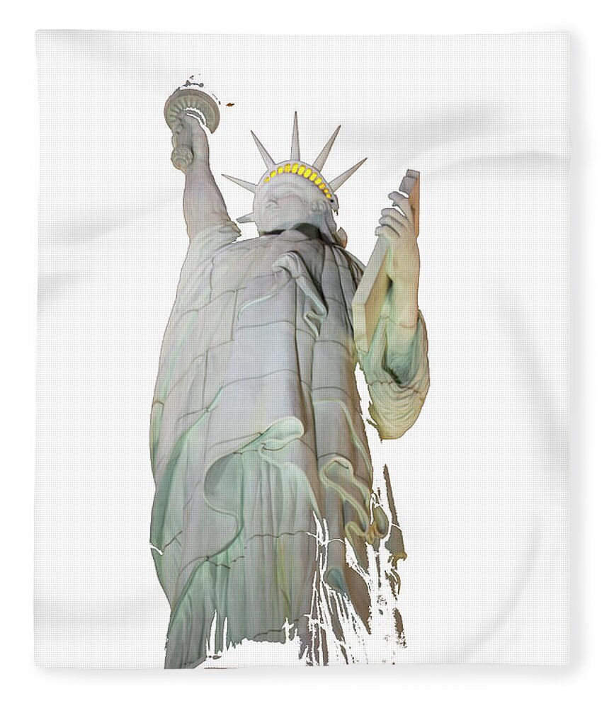 Statues Fleece Blanket featuring the photograph Fractured Liberty by John Schneider