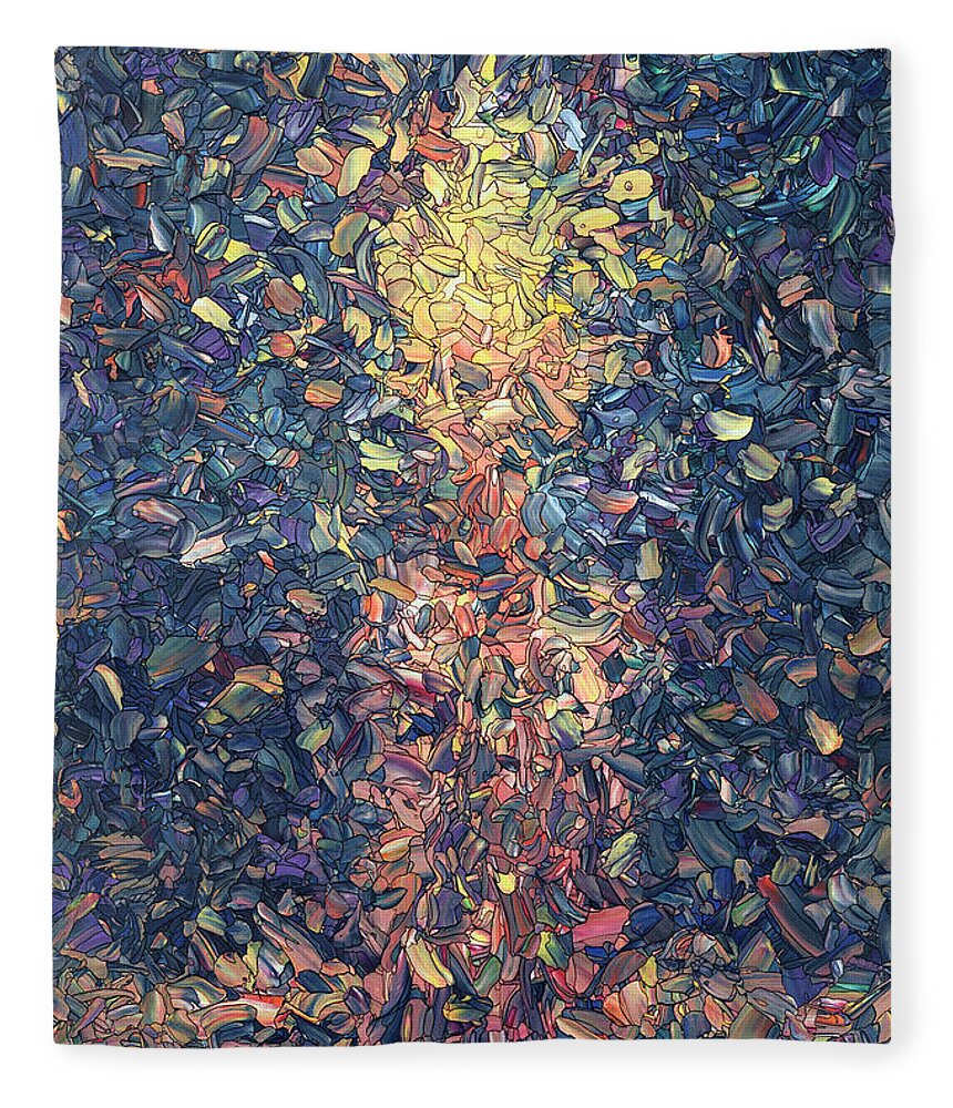 Candle Fleece Blanket featuring the painting Fragmented Flame by James W Johnson