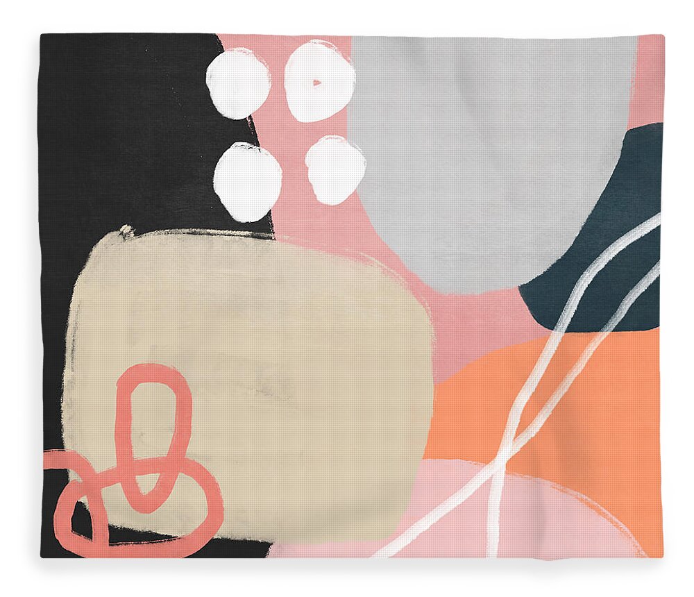 Modern Fleece Blanket featuring the mixed media Fragments 1- Art by Linda Woods by Linda Woods