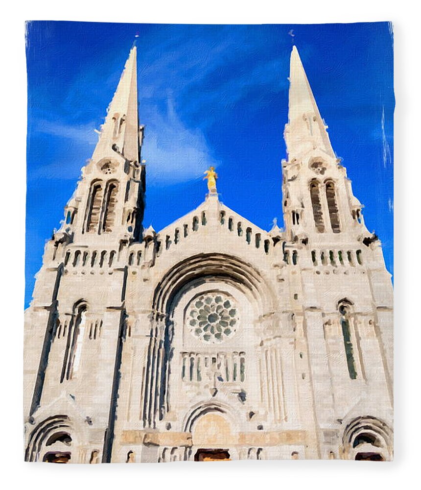 North America Fleece Blanket featuring the photograph Front of Sainte-Anne-de-Beaupre by Darryl Brooks