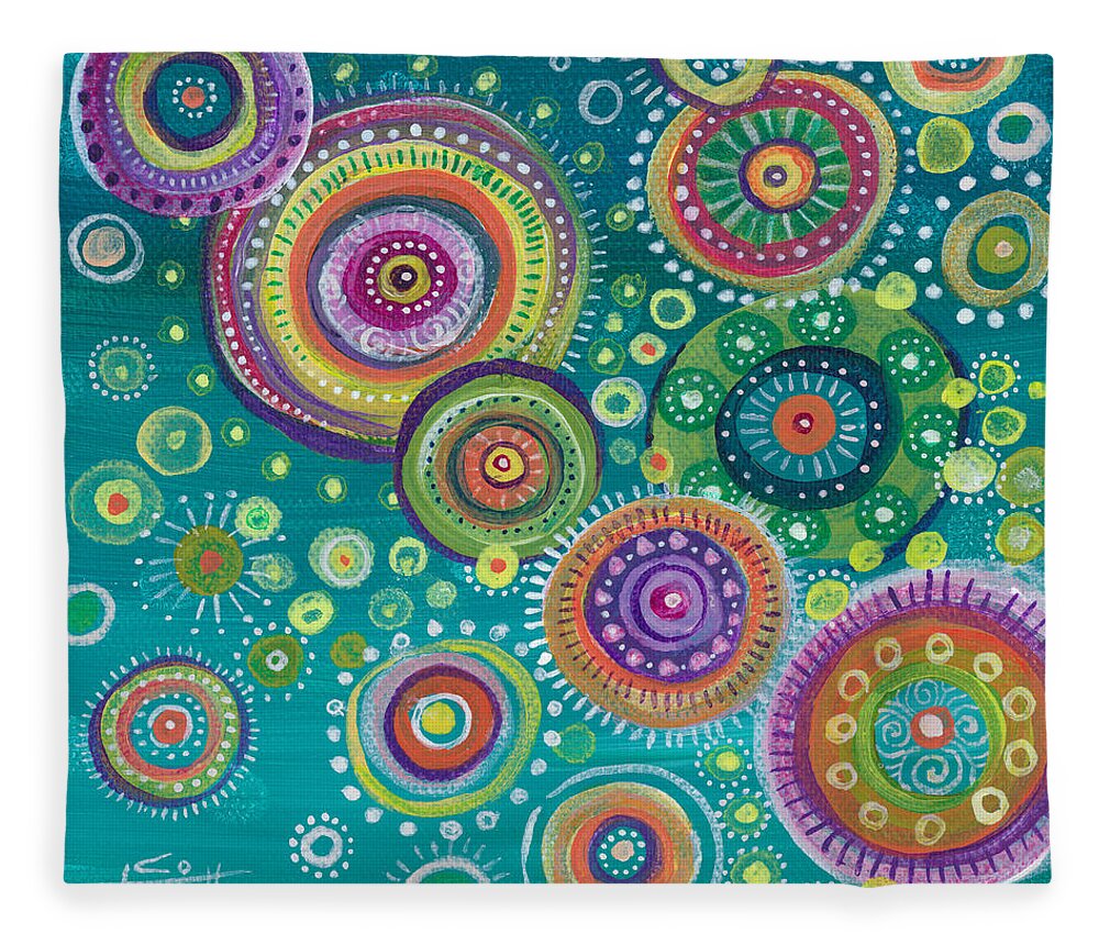 Full Circle Fleece Blanket featuring the painting Full Circle by Tanielle Childers