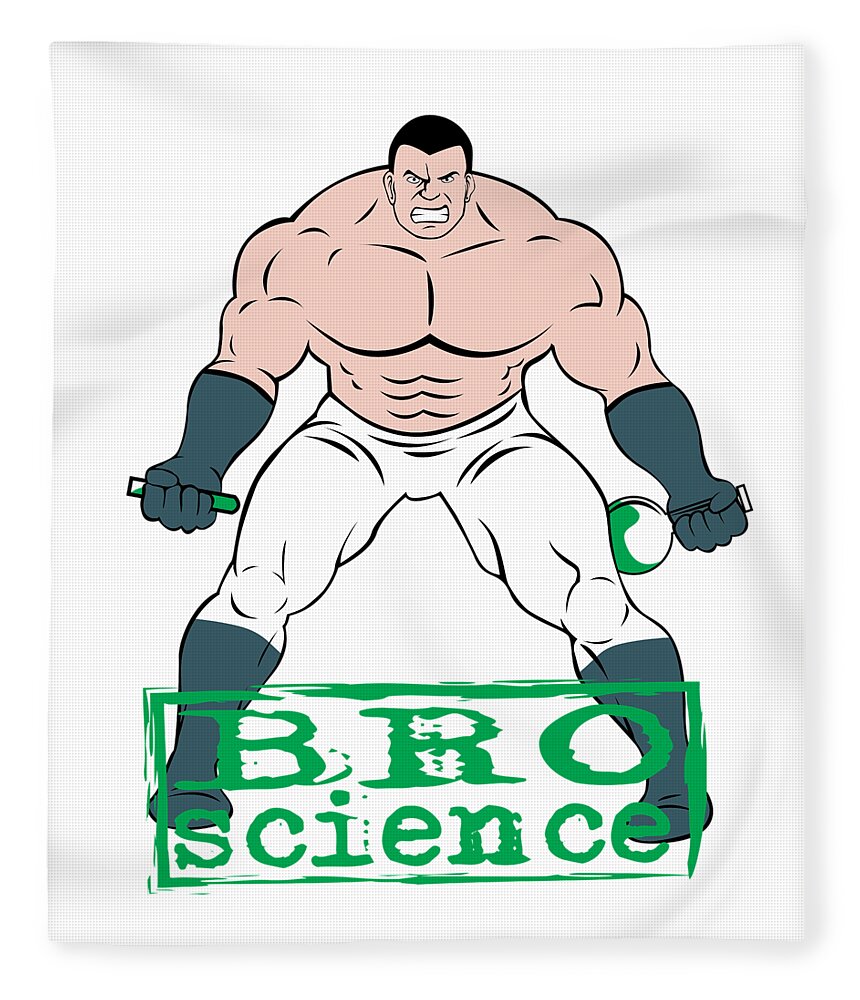 Funny Bro Science Design Gift for Bodybuilder Fleece Blanket by