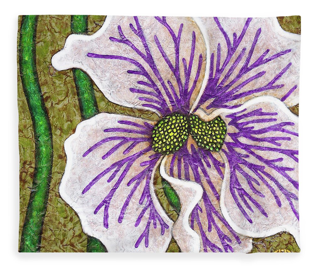Garden Fleece Blanket featuring the painting Garden Room 40 by Amy E Fraser