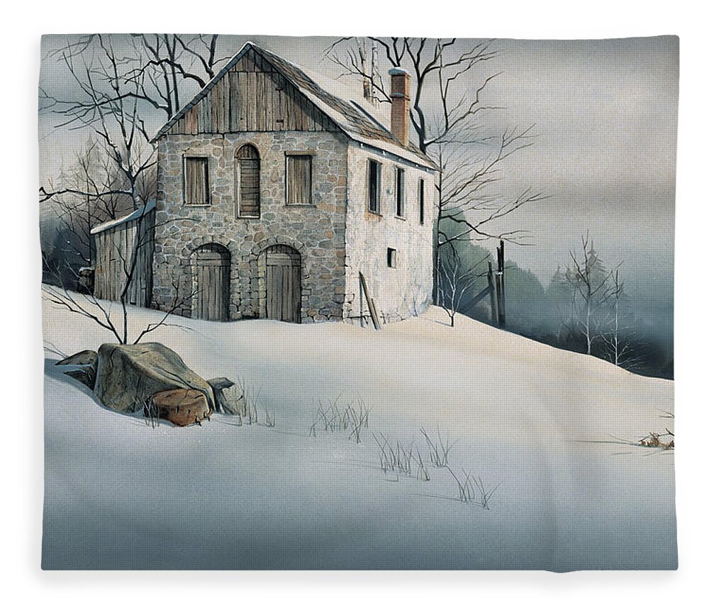 Michael Humphries Fleece Blanket featuring the painting Gentle Snow by Michael Humphries