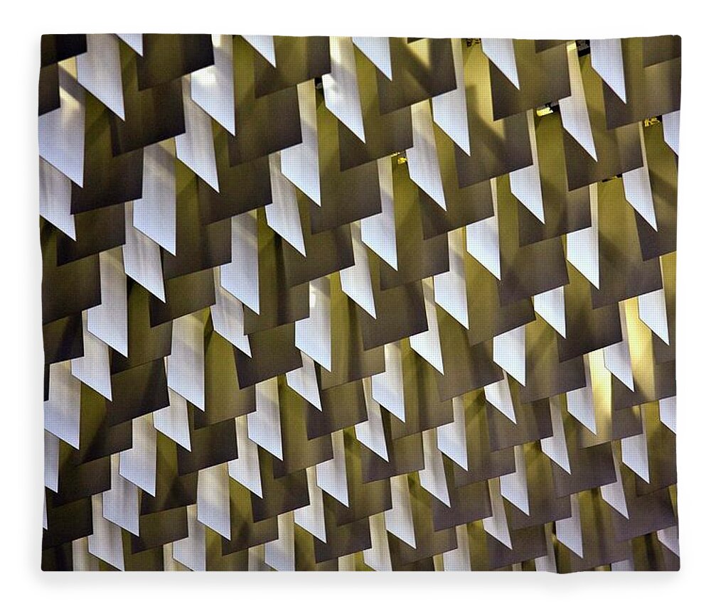 Ceiling Fleece Blanket featuring the photograph Geometric Ceiling by Gerard Hermand
