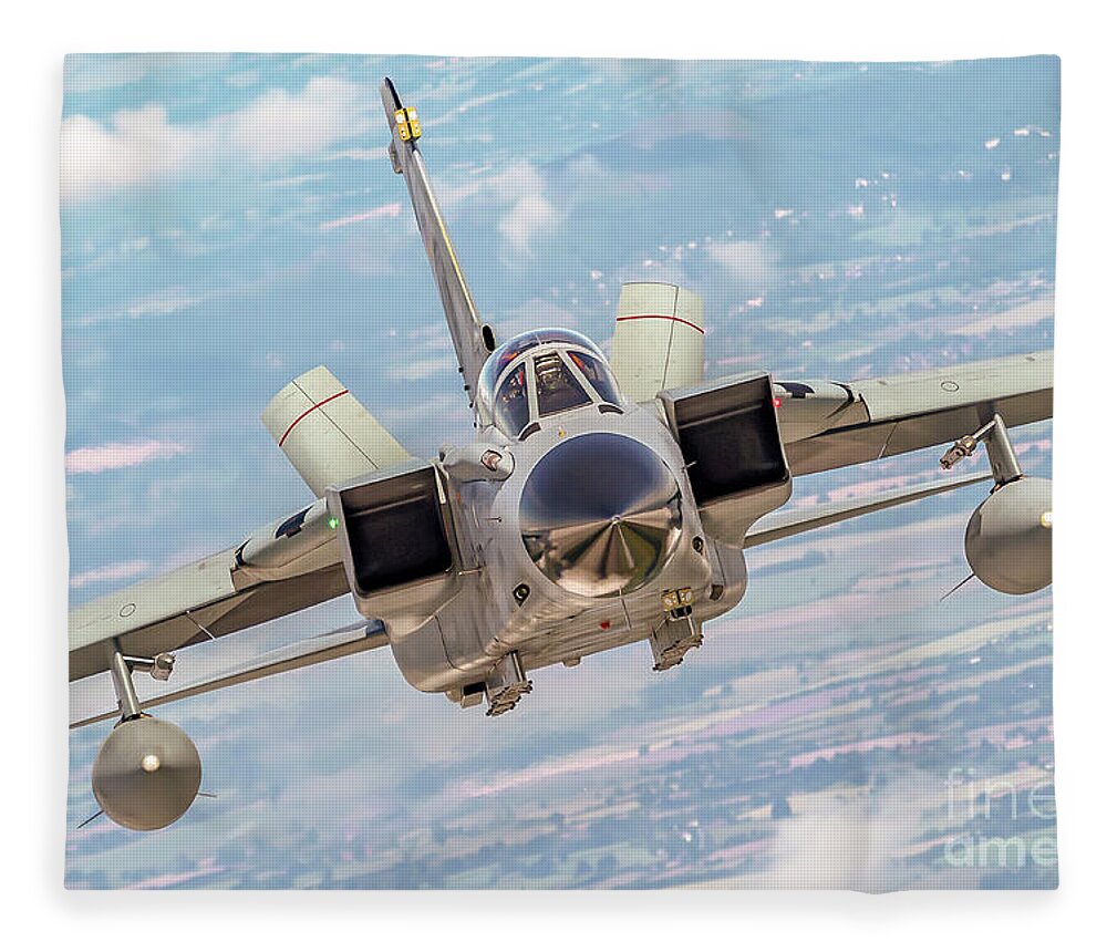 German Fleece Blanket featuring the photograph German Air Force, Panavia Tornado b6 by Nir Ben-Yosef