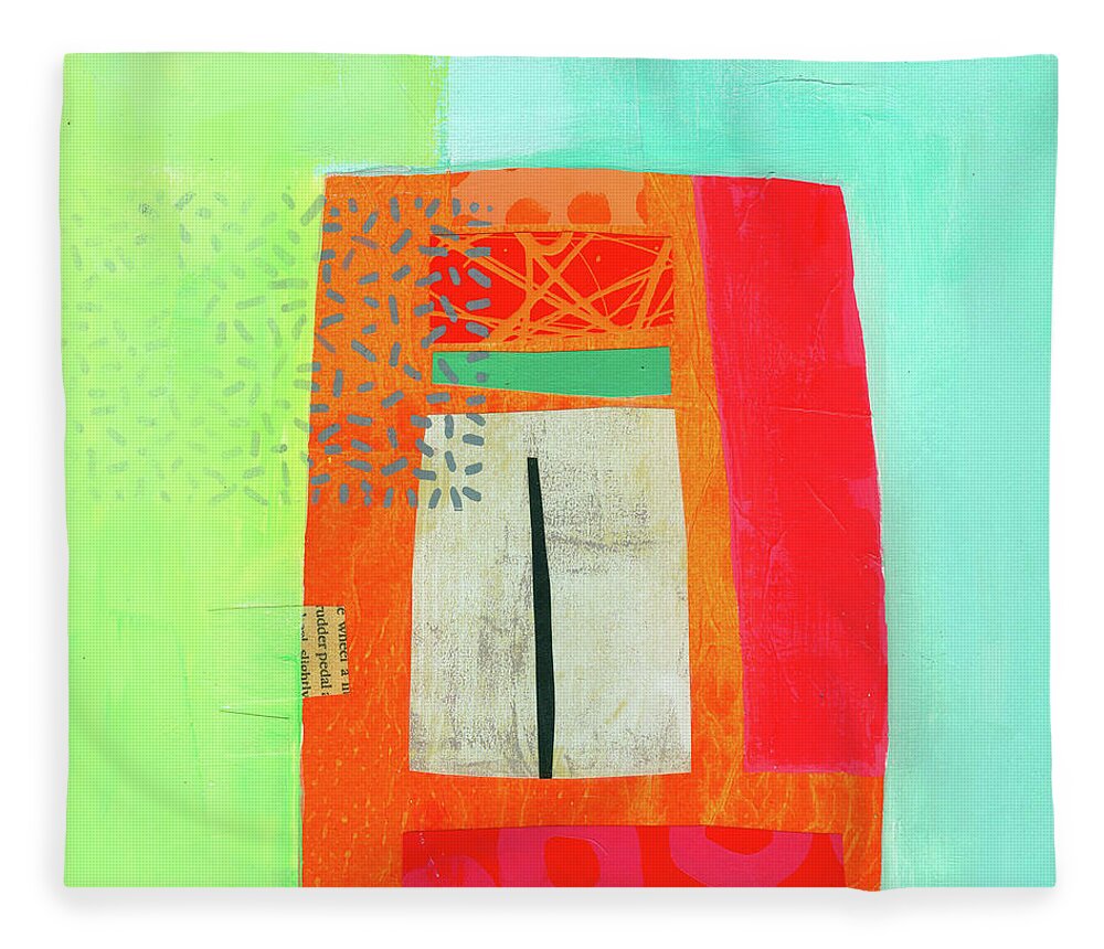 Abstract Art Fleece Blanket featuring the painting Ghost Writing by Jane Davies