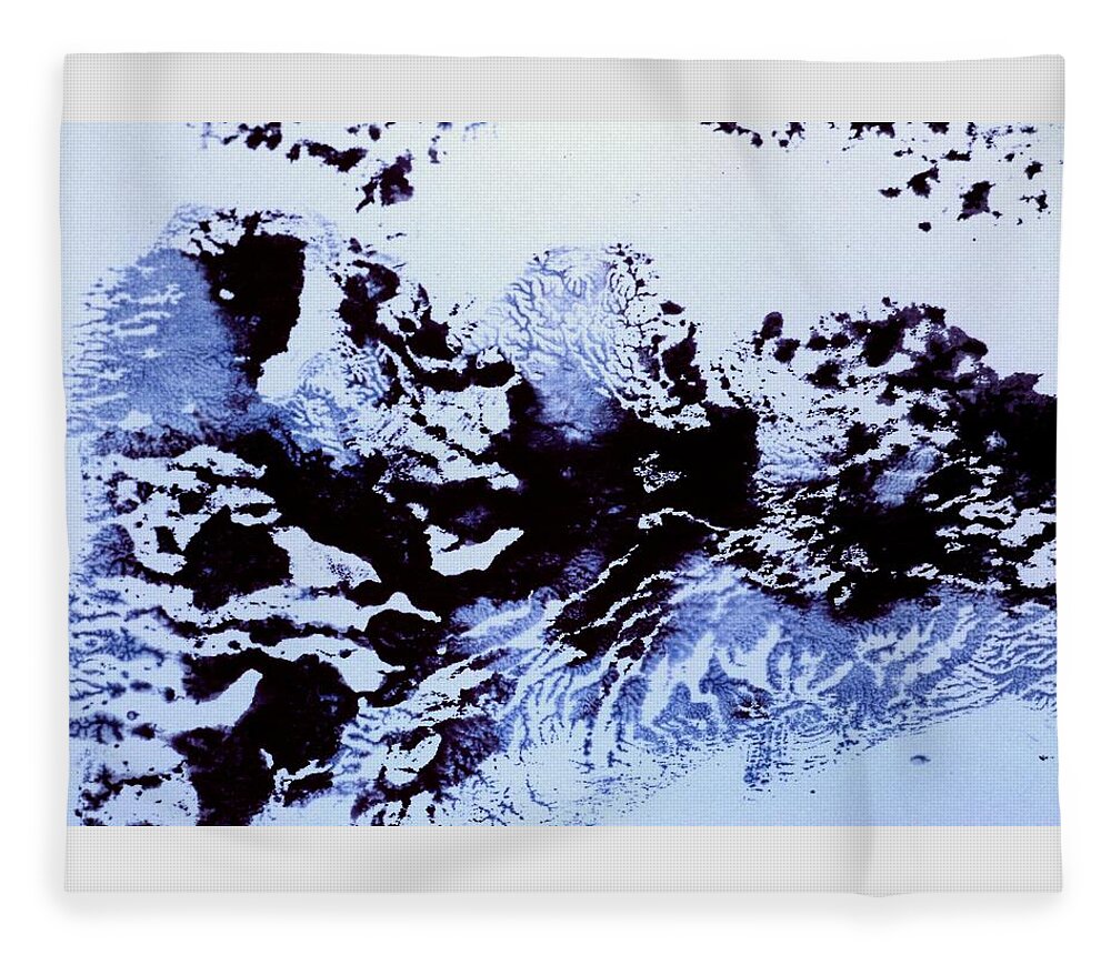 #alaska #glacier #bay #bay #cold #ice #north #sea #ocean #fish #fishing #vacation #destination #tour #contemporary #scarpace #monotype #oil #painting #wallart Fleece Blanket featuring the painting Glacier Bay, Alaska by J Vincent Scarpace