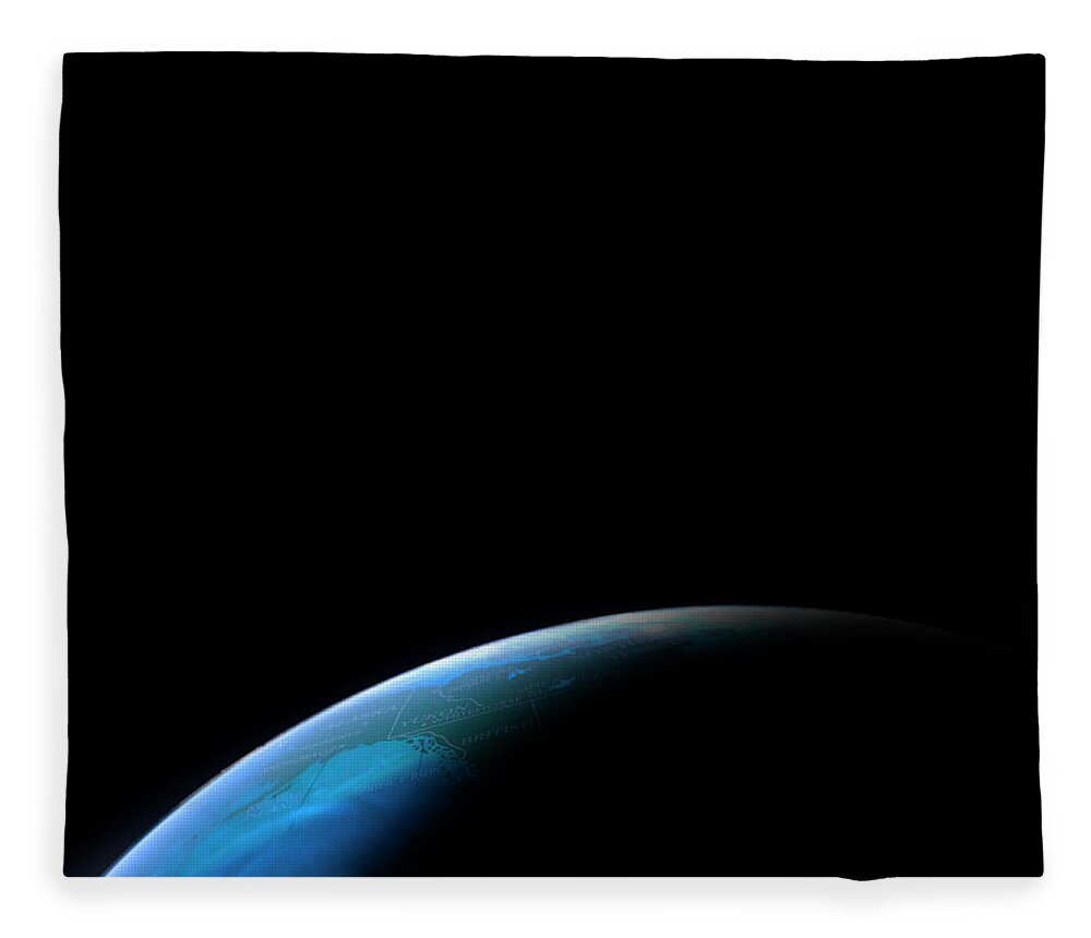 Shadow Fleece Blanket featuring the photograph Globe Shot To Look Like View Of Earth by Siri Stafford