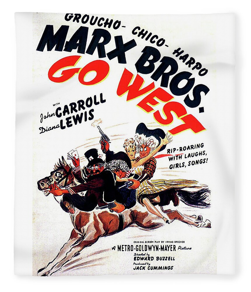 Groucho Fleece Blanket featuring the photograph Go West by Metro-Goldwyn-Mayer