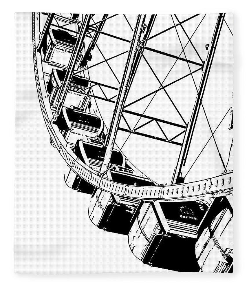 Great-wheel Fleece Blanket featuring the digital art Going Up On The Big Wheel by Kirt Tisdale