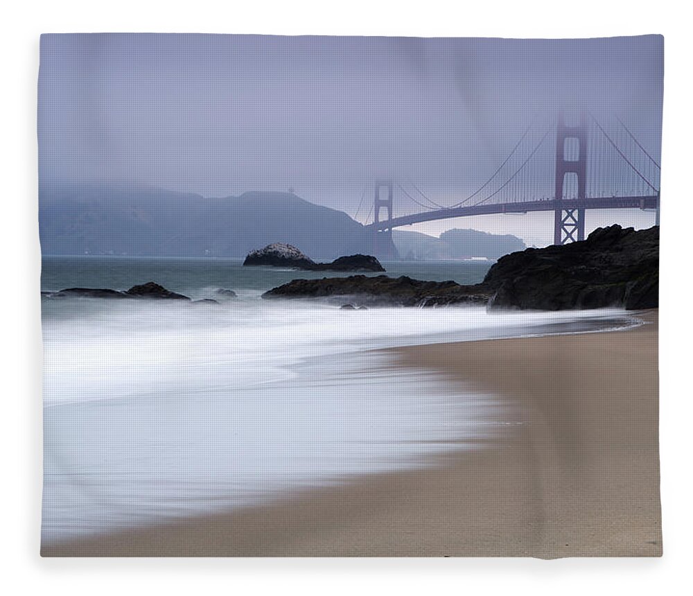 Water's Edge Fleece Blanket featuring the photograph Golden Gate Bridge by Ericfoltz