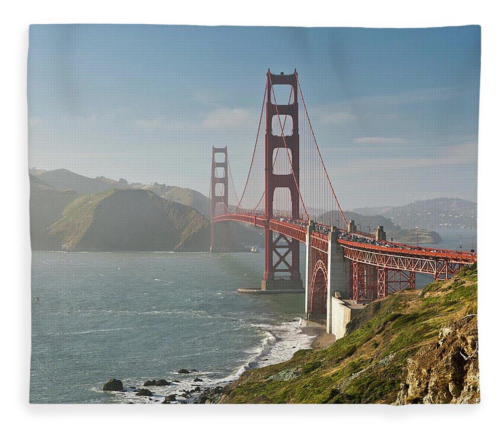 San Francisco Fleece Blanket featuring the photograph Golden Gate Bridge by Ian Morrison