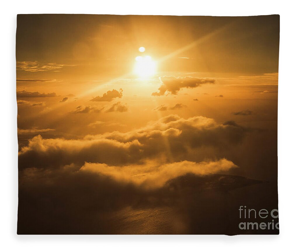 Above Fleece Blanket featuring the photograph Golden glow by Jorgo Photography