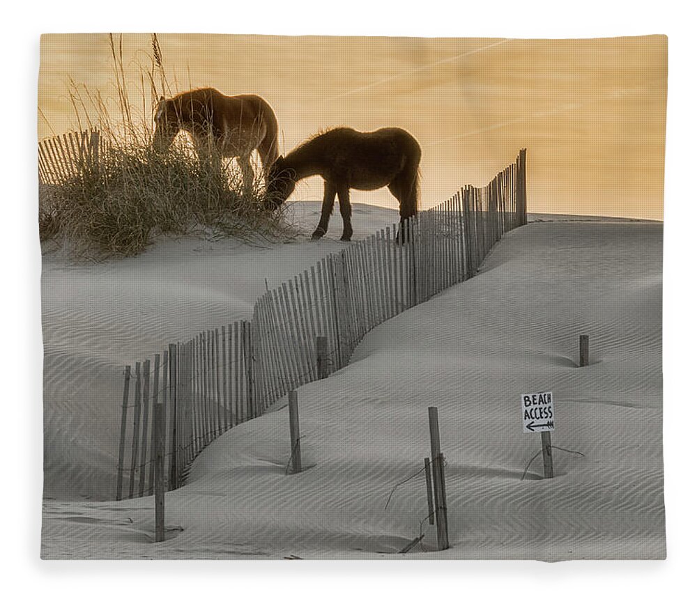 Corolla Horses Fleece Blanket featuring the photograph Golden Horses by Russell Pugh