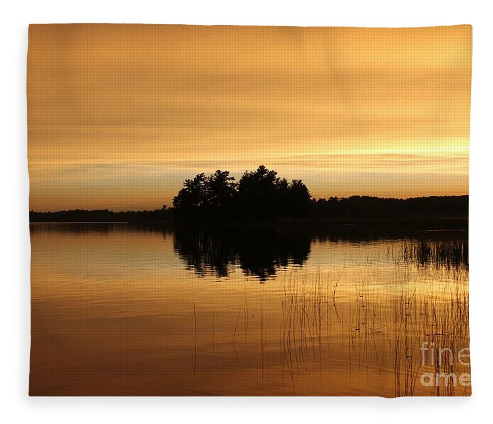 Inspirational Landscape Photo Fleece Blanket featuring the photograph Golden Summer Night Minnesota by Ann Brown