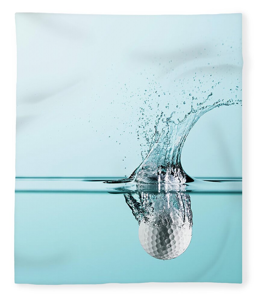 Risk Fleece Blanket featuring the photograph Golf Ball Dropping In by Pier