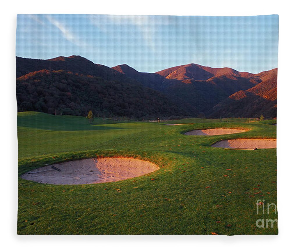 Golf Course Fleece Blanket featuring the photograph Golf Sunrise by Terri Brewster