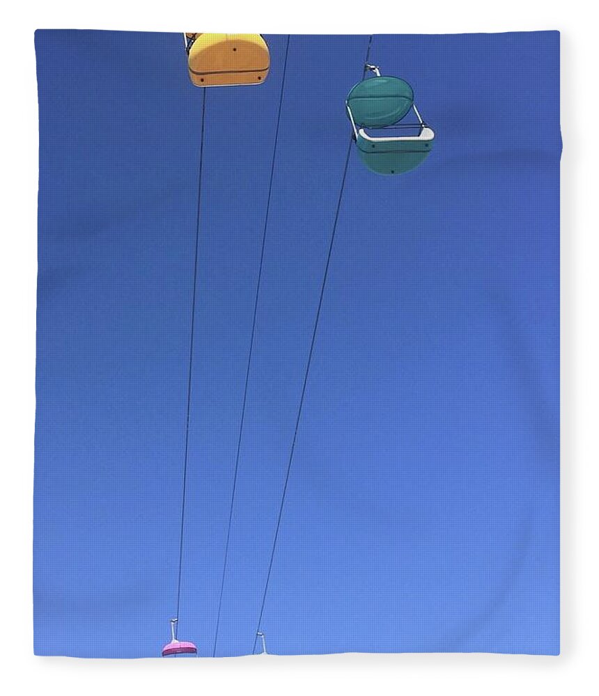 Gondolas Fleece Blanket featuring the photograph Gondolas Santa Cruz Boardwalk by Gia Marie Houck