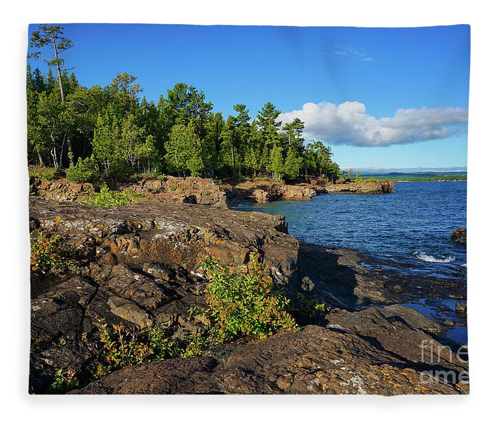 Good Morning Marquette. Presque Isle Fleece Blanket featuring the photograph Good Morning Marquette by Rachel Cohen