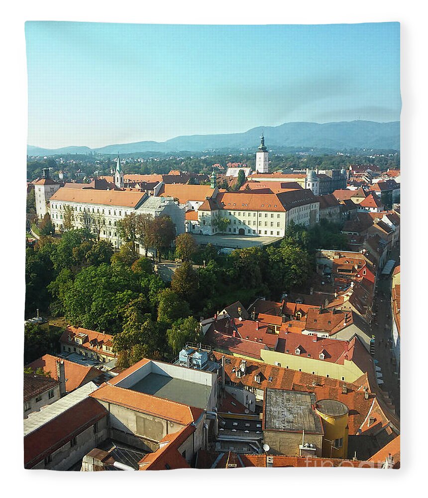 Gradec Fleece Blanket featuring the photograph Gradec Zagreb, Croatia by Jasna Dragun
