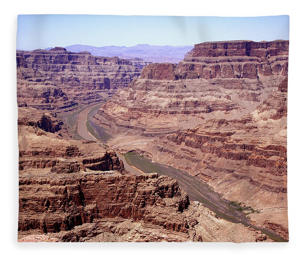 Scenics Fleece Blanket featuring the photograph Grand Canyon With Colorado River From by Rosemary Calvert