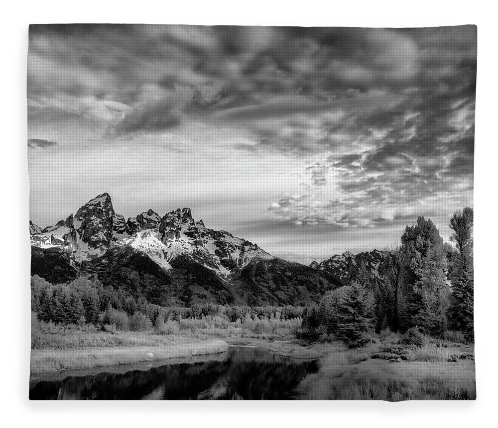 Tetons Fleece Blanket featuring the photograph Grand Teton Mountain II by Jon Glaser