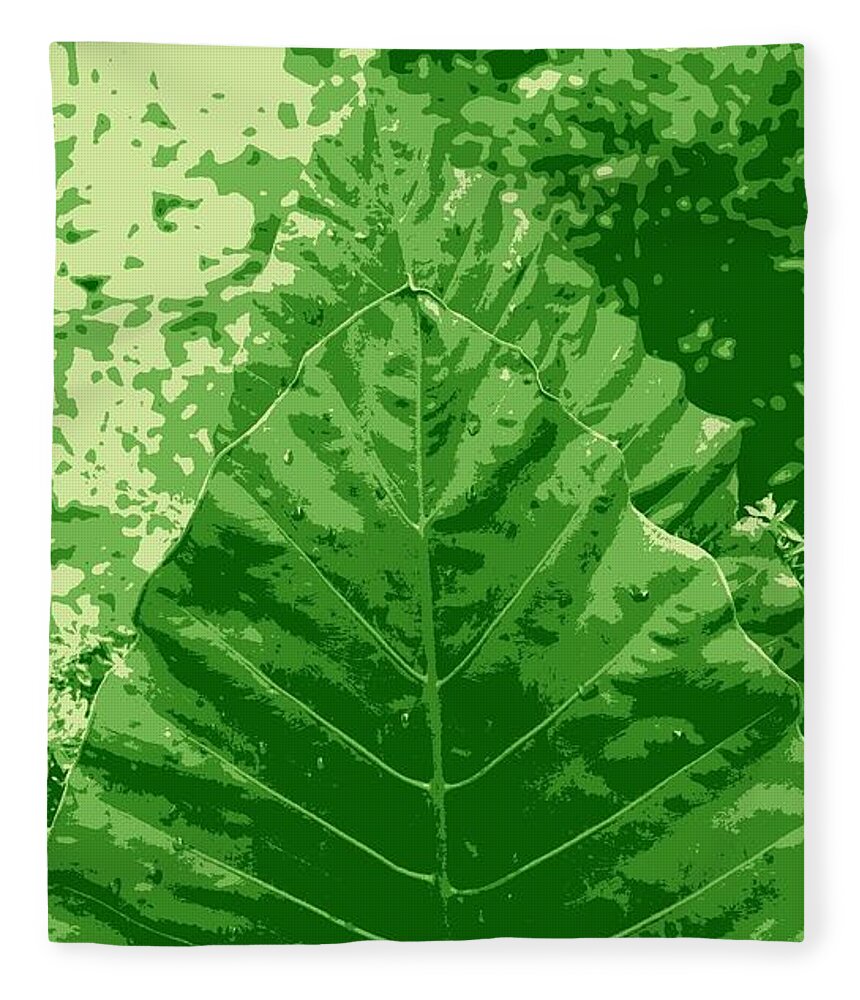 Garden Fleece Blanket featuring the photograph Green leafy by Faa shie
