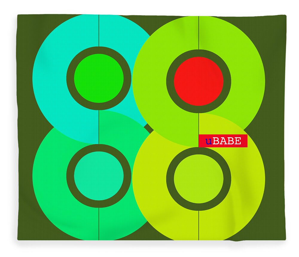 Ubabe Green Style Fleece Blanket featuring the digital art Green Style by Ubabe Style
