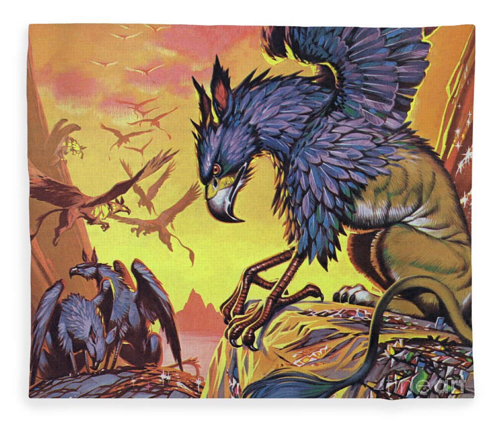 Griffin Fleece Blanket featuring the painting Gryphons by Angus McBride