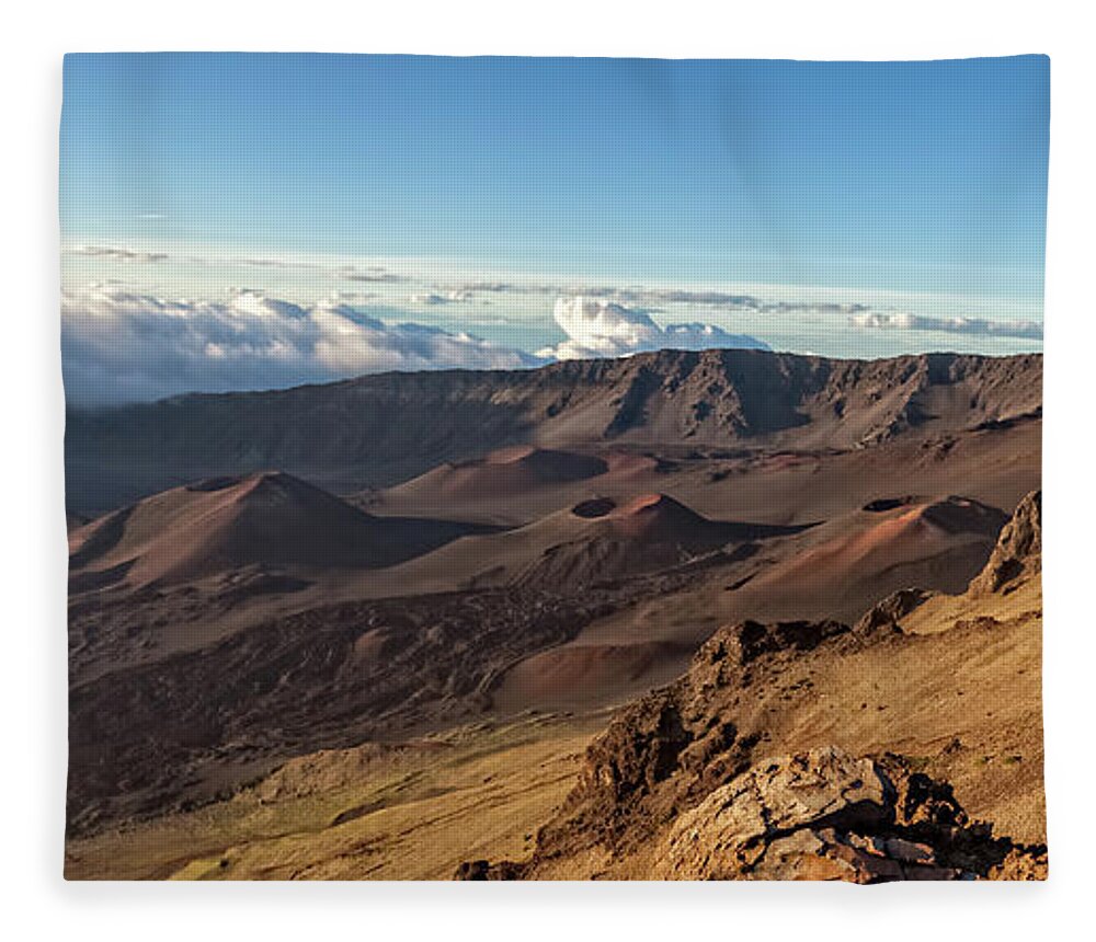 Haleakalā Crater Fleece Blanket featuring the photograph Haleakala Crater by Chris Spencer