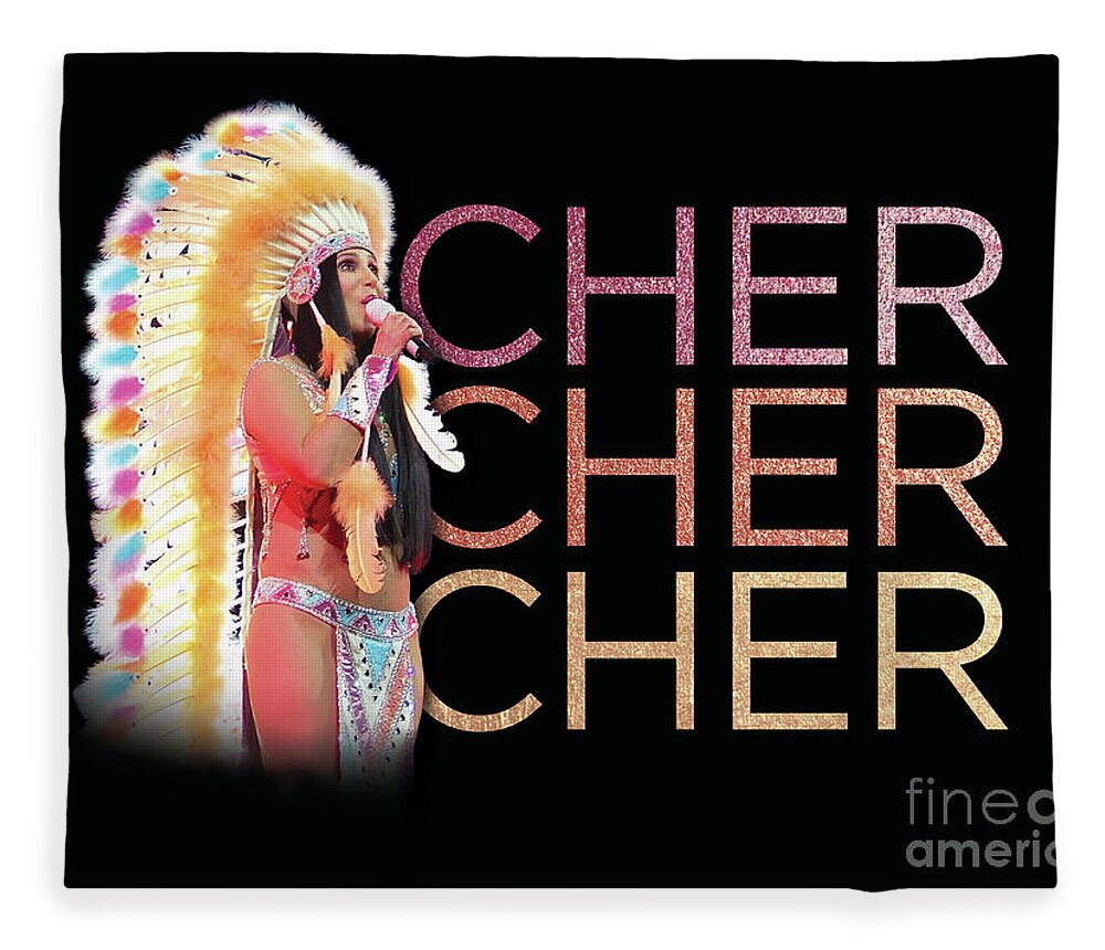 Cher Fleece Blanket featuring the digital art Half Breed Cher by Cher Style