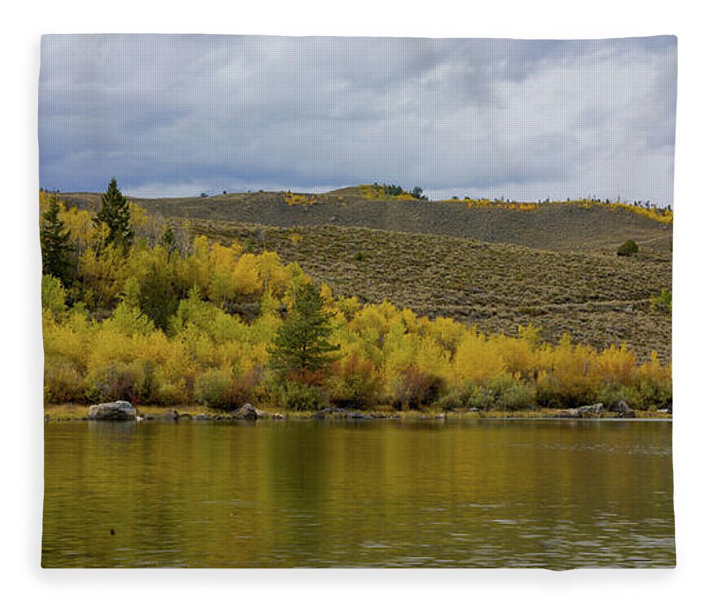 Fall Colors Fleece Blanket featuring the photograph Half Moon Lake with Fall Colors by Julieta Belmont