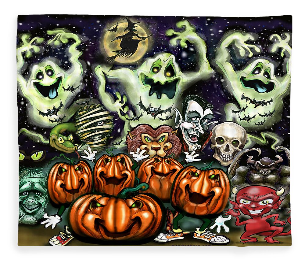 Halloween Fleece Blanket featuring the digital art Halloween Fun by Kevin Middleton