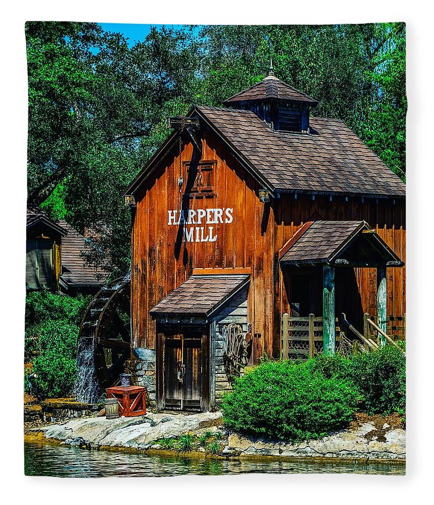  Fleece Blanket featuring the photograph Harper's Mill by Rodney Lee Williams