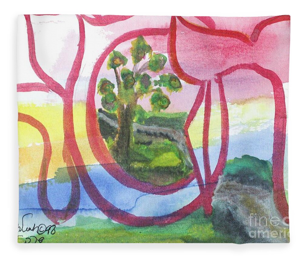 Hasia Chasia Chasia Chasiah Chasyah Chasiah Chasiya Fleece Blanket featuring the painting HASIA CHASYA nf1-106 by Hebrewletters SL