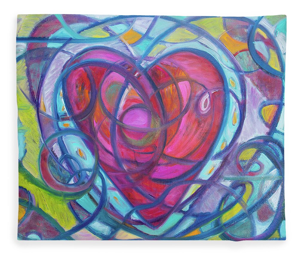 Heart Fleece Blanket featuring the painting Heart and Soul Number two by Kerima Swain