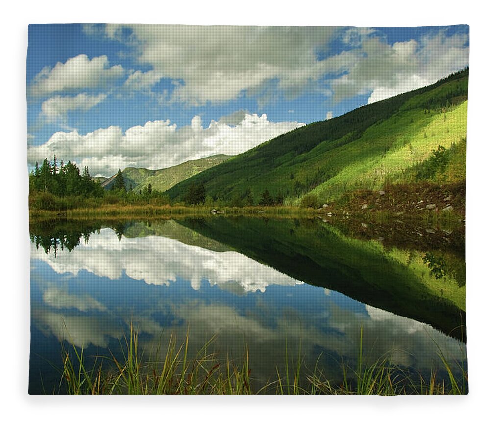 Scenics Fleece Blanket featuring the photograph High Country Reflections by Robin Wilson Photography