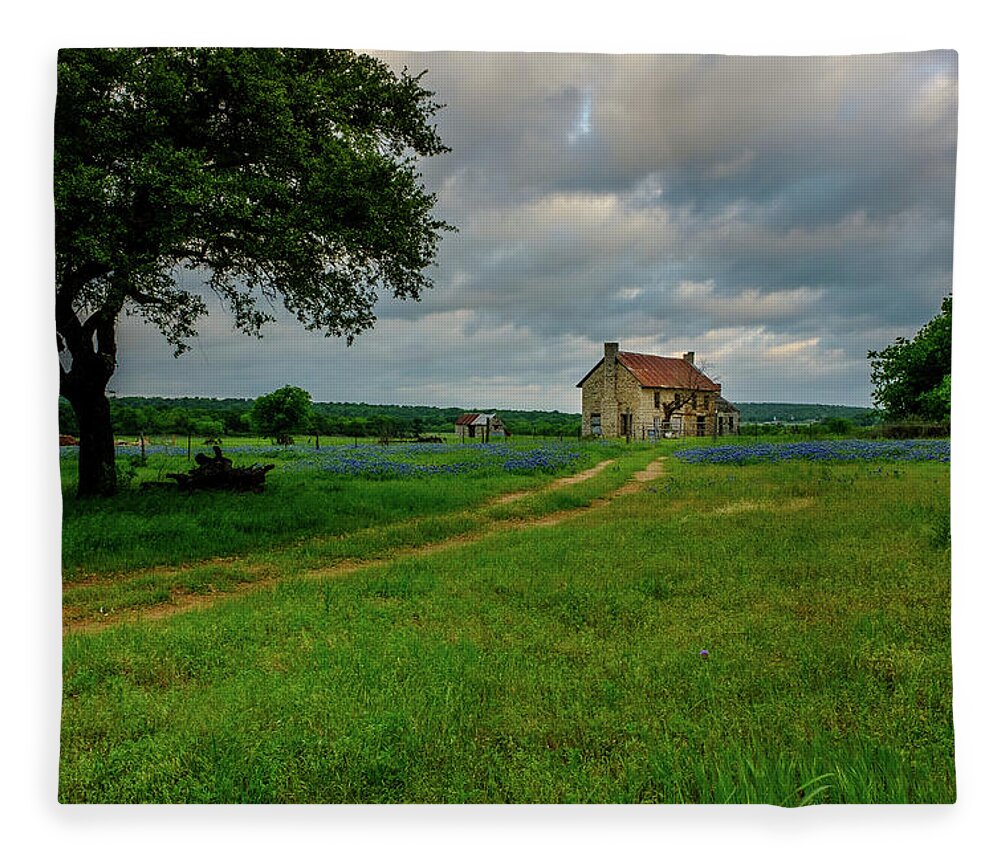 Spring Fleece Blanket featuring the photograph Hill Country Charm by Johnny Boyd