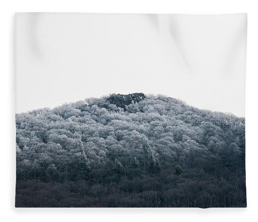 Blue Ridge Fleece Blanket featuring the photograph Hoarfrost on the Mountain by Mark Duehmig