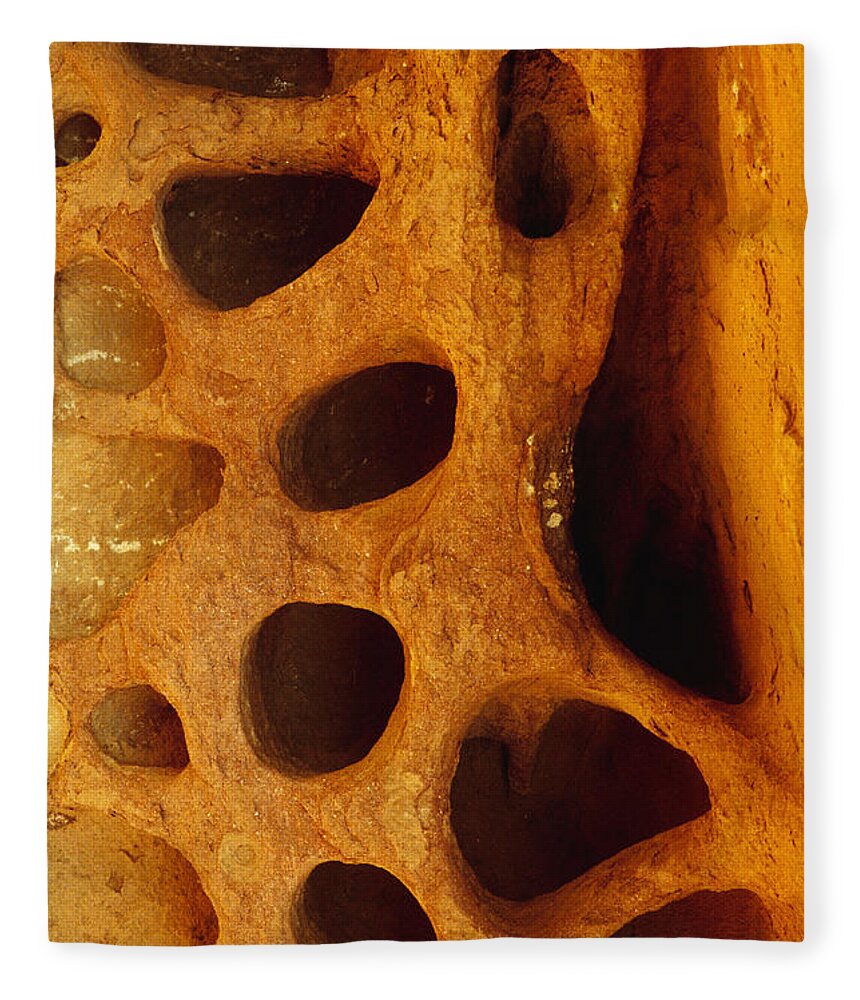 Mineral Fleece Blanket featuring the photograph Holes In Rock by David Wasserman