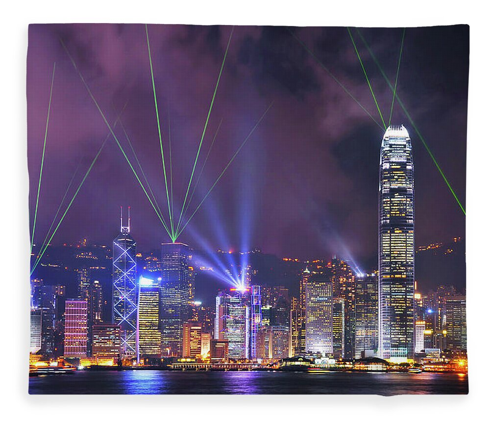 Laser Fleece Blanket featuring the photograph Hong Kong by Nanut Bovorn