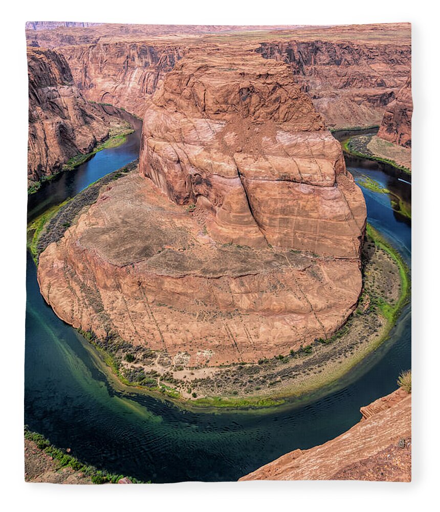 Arizona Fleece Blanket featuring the photograph Horseshoe Bend - Arizona - Vertical No2 by Debra Martz