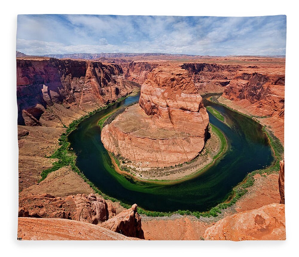 Arid Climate Fleece Blanket featuring the photograph Horseshoe Bend on the Colorado River by Jeff Goulden